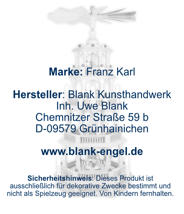Weihnachtspyramide Christi Geburt, 4 Etagen mit Barockzaun, elektrisch