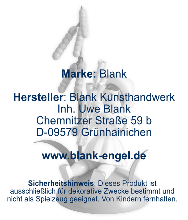 Blumenkind mit Haselblüte und Schalmei, sitzend