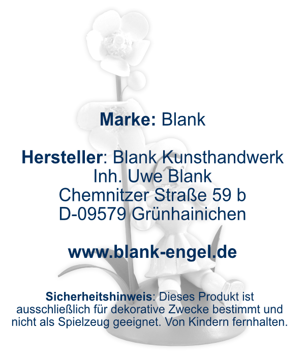 Blumenkind mit Butterblume und Piccoloflöte, sitzend