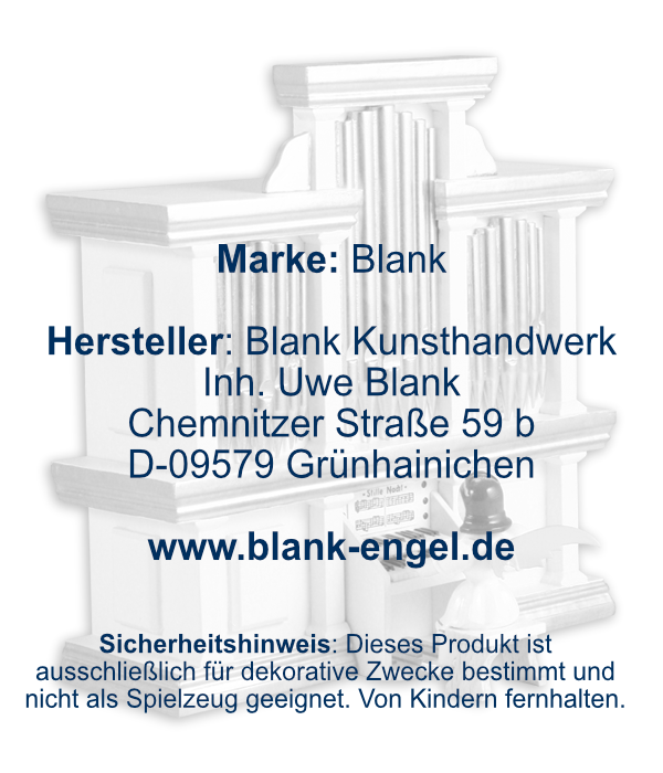 Kurzrockengel an der Orgel, farbig