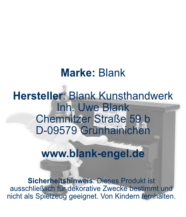 Kurzrockengel am Klavier, farbig