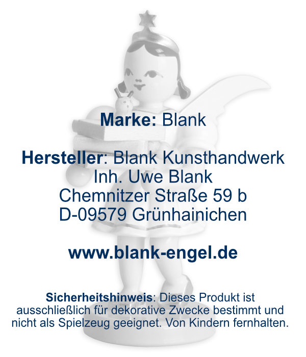 Kurzrockengel mit Bücherwurm, farbig