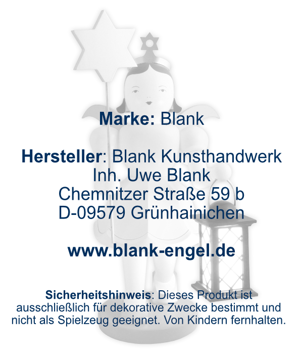 Kurzrockengel mit Laterne / Stern, elektrisch, 51 cm, farbig