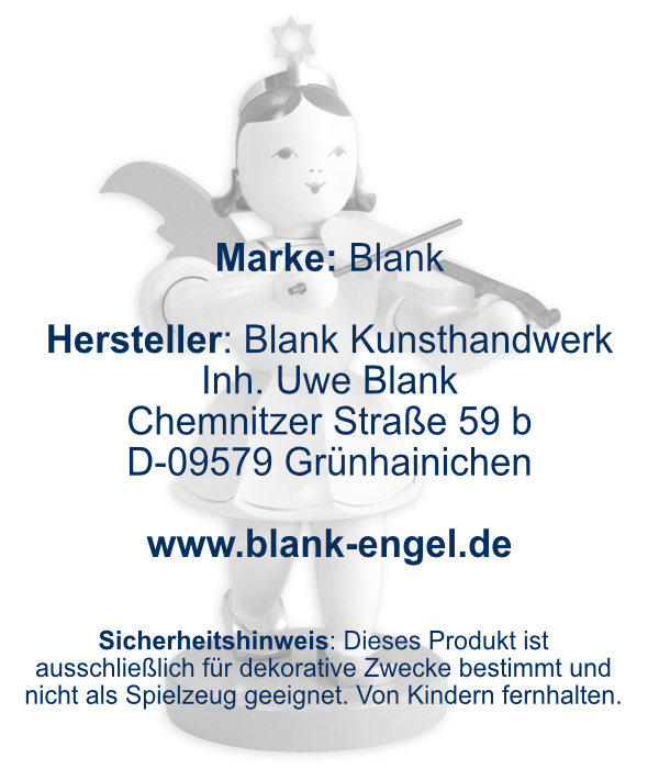 Kurzrockengel mit Violine, 22 cm, farbig