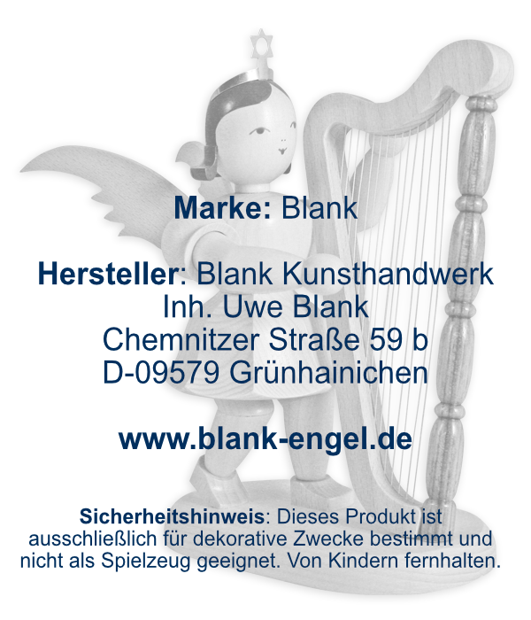 Kurzrockengel mit Harfe, 22 cm