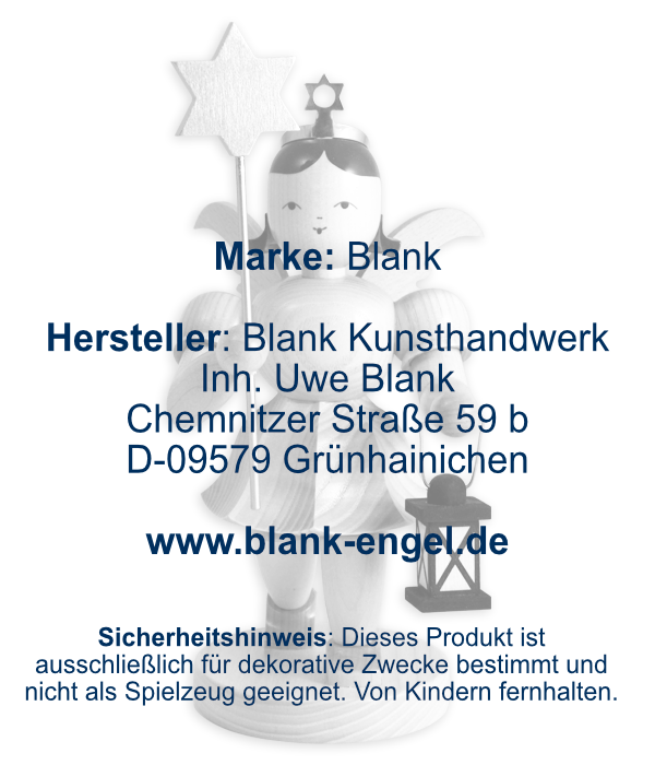 Kurzrockengel mit Laterne / Stern, 23 cm