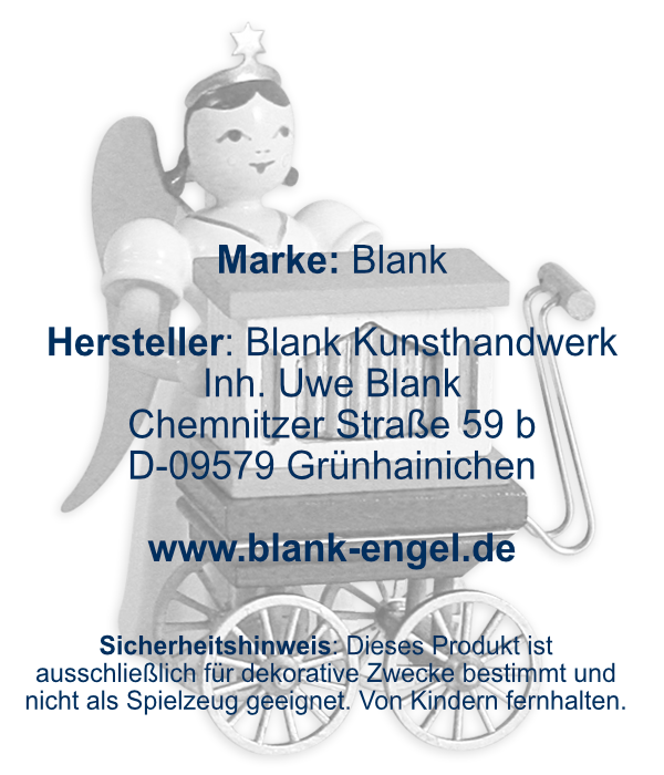 Langrockengel mit Drehorgel, farbig