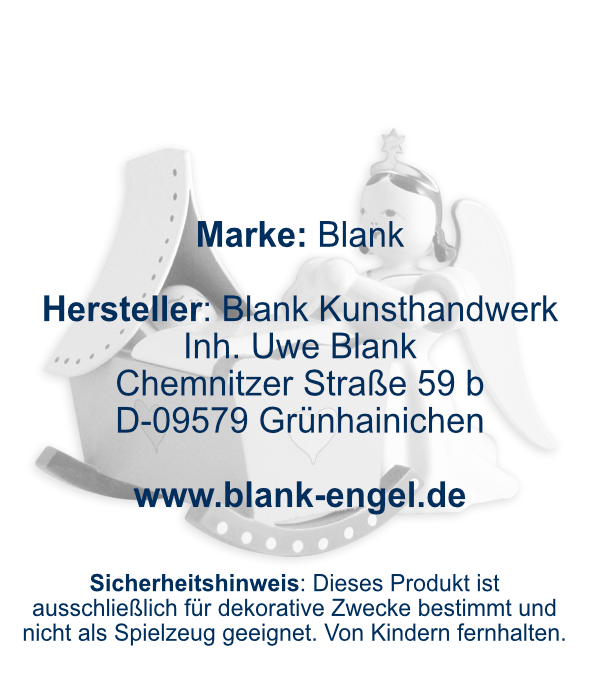 Langrockengel mit Wiege, kniend, farbig