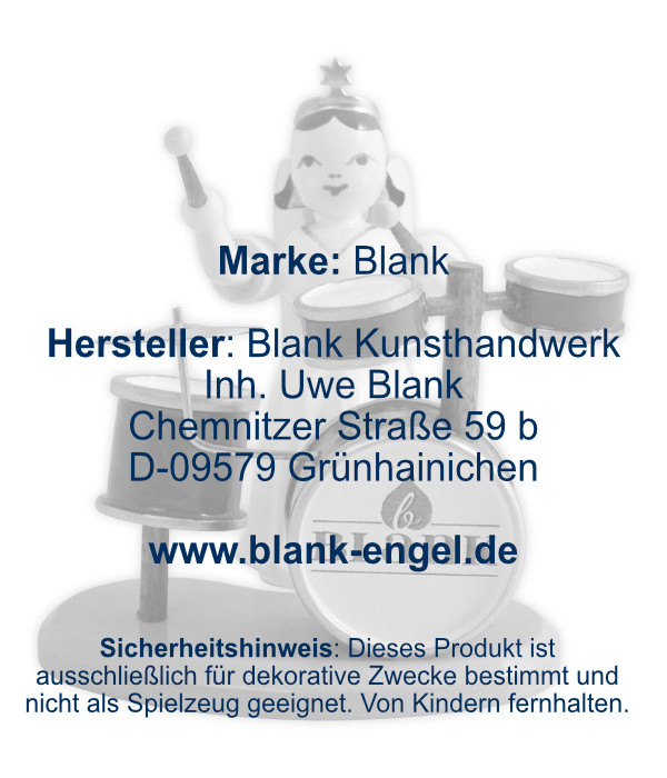 Langrockengel mit Schlagzeug, farbig