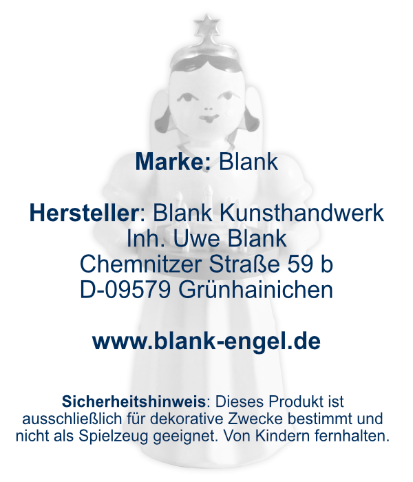 Langrockengel mit Festtagskranz, farbig