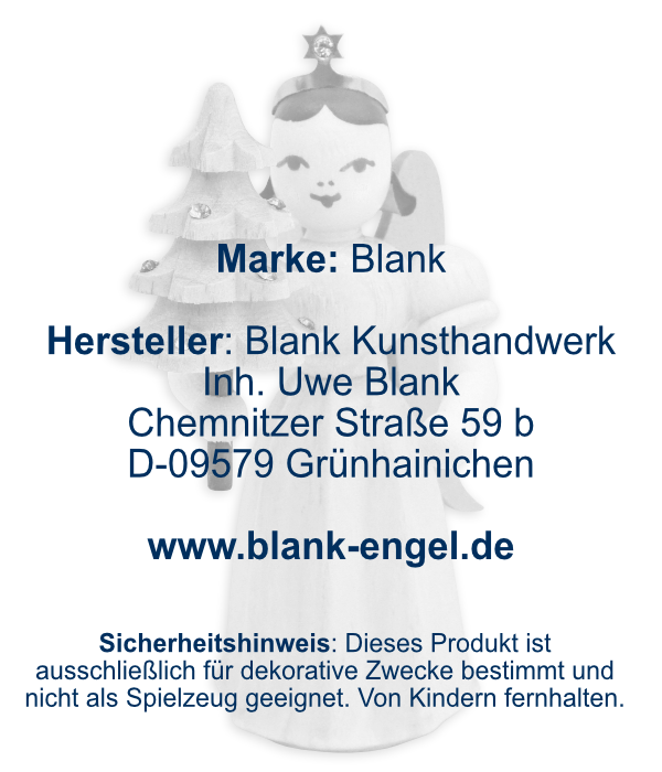 Faltenlangrockengel mit Bäumchen und Preciosa-Kristallen