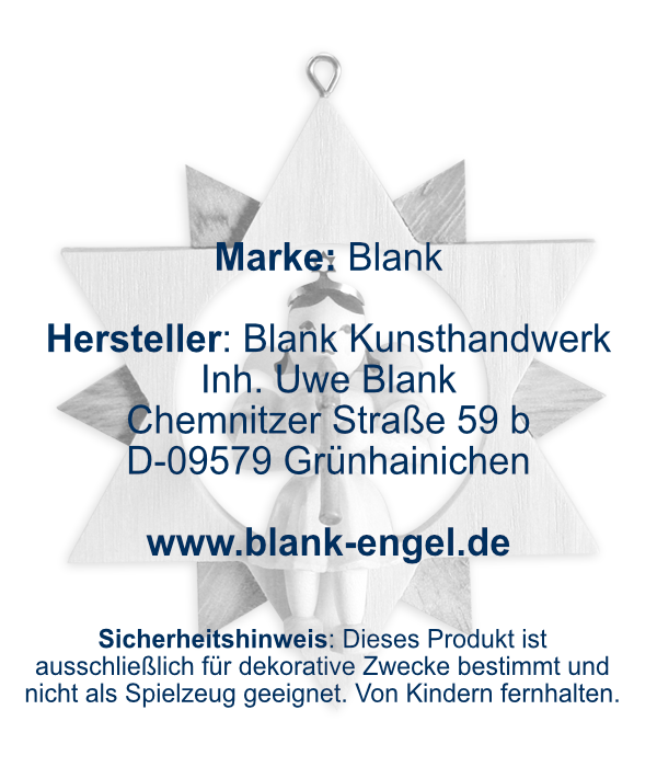 Engel im Stern mit Blockflöte