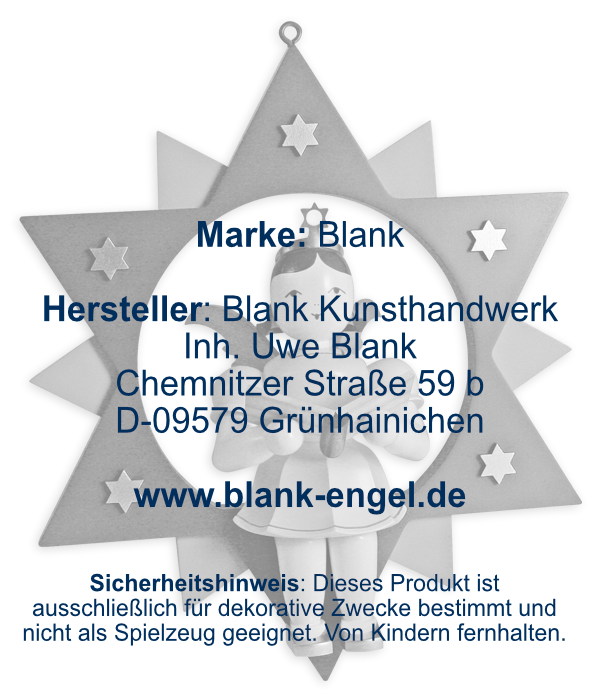 Engel im Stern Sänger, 30 cm, farbig