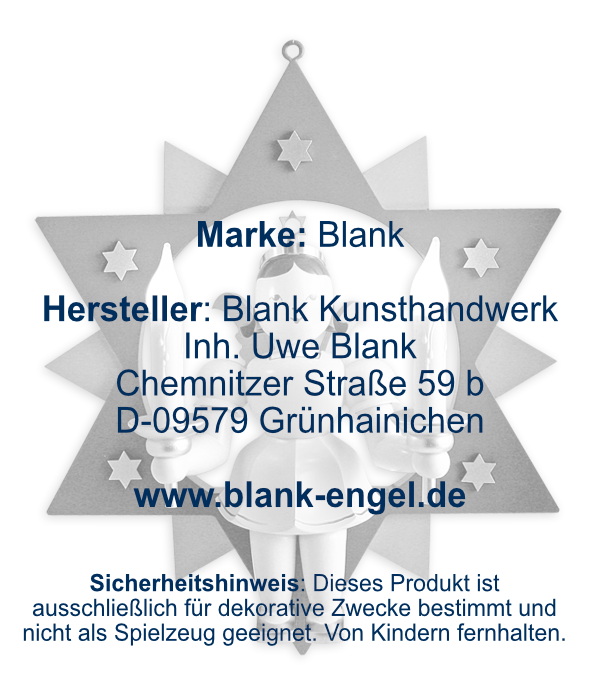 Engel im Stern mit elektr. Beleuchtung, 30 cm, farbig