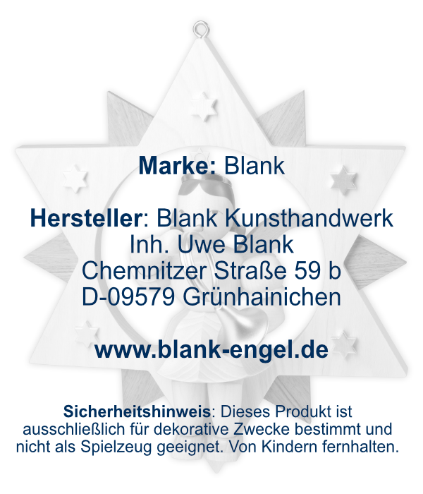 Engel im Stern mit Waldhorn, 30 cm