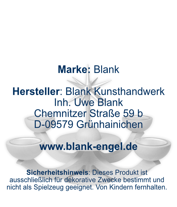 Adventsleuchter mit Teelichthaltern, blau, ohne Engel