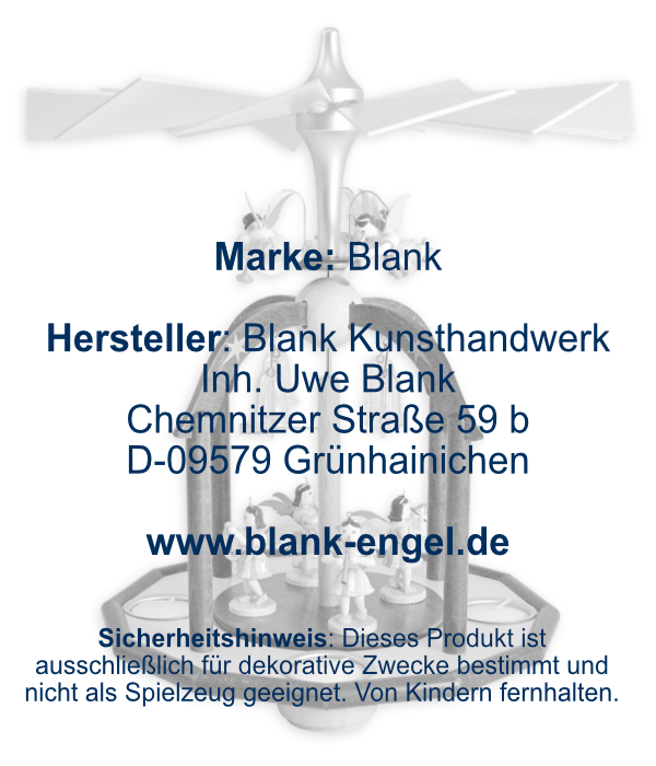 Pyramide mit 7 Engeln und Glasglöckchen mit Teelichthaltern