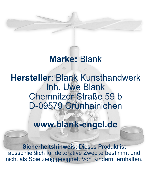 Pyramide mit 3 Engeln und Teelichthaltern, farbig