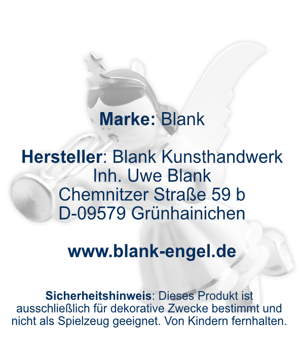 Schwebeengel mit Trompete, farbig