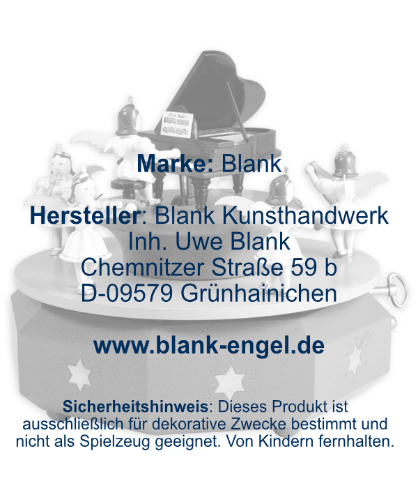 Spieldose mit Engel am Flügel, farbig