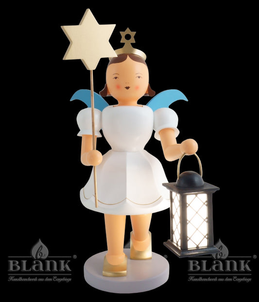 Kurzrockengel mit Laterne / Stern, elektrisch, 51 cm, farbig