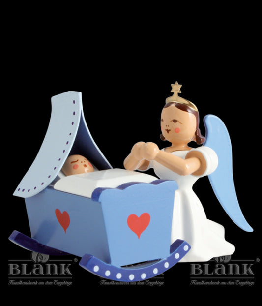 Langrockengel mit Wiege, kniend, farbig