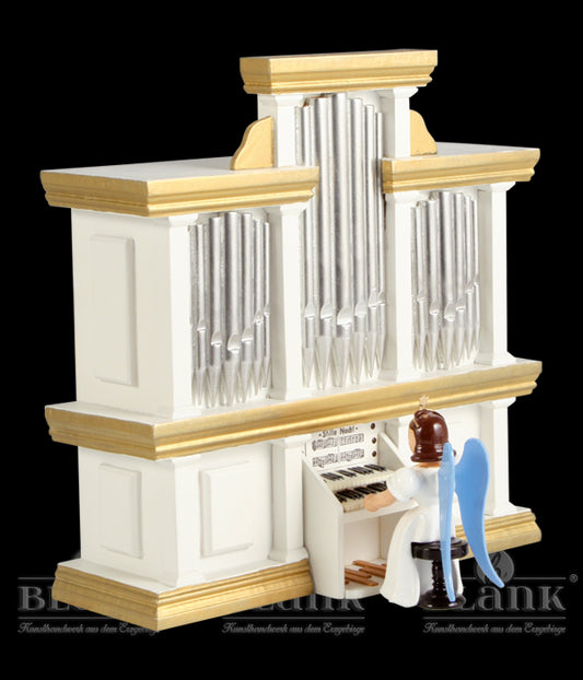 Langrockengel an der Orgel mit Spielwerk, farbig