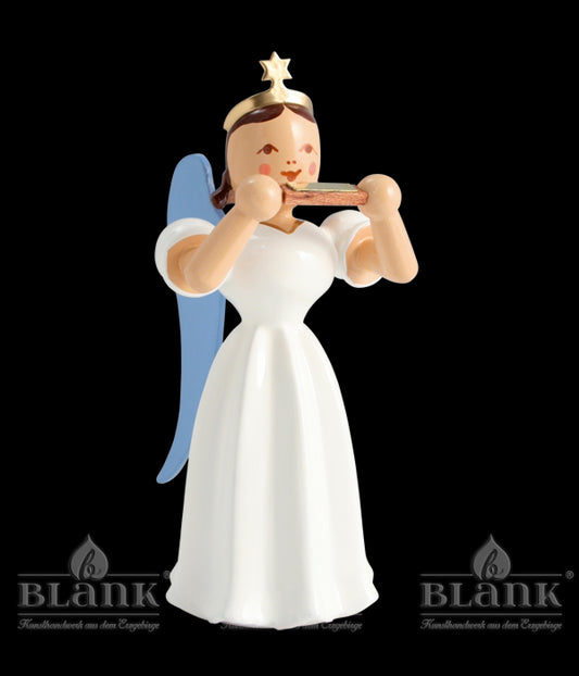 Langrockengel mit Mundharmonika, farbig