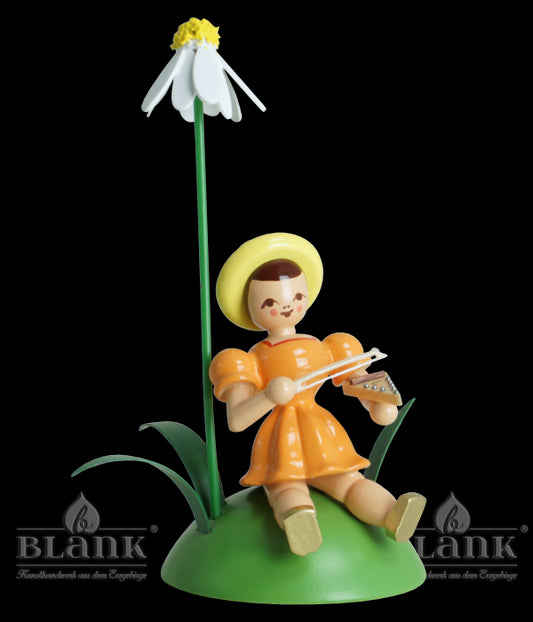 Blumenkind mit Kamille und Psalter, sitzend