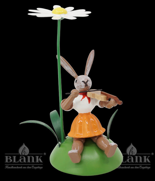 Osterhase sitz. mit Margerite und Violine
