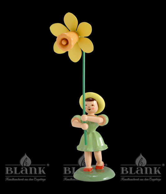 Blumenkind mit Narzisse, farbig