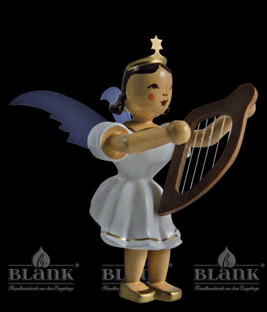 EKFS007 Kurzrockengel sitzend mit Leier, farbig (ohne Hocker)