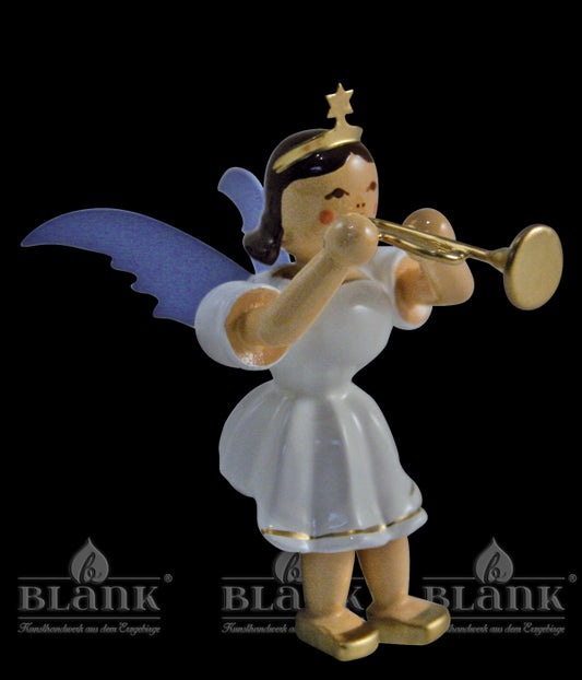 EKFS017 Kurzrockengel sitzend mit Trompete, farbig (ohne Hocker)