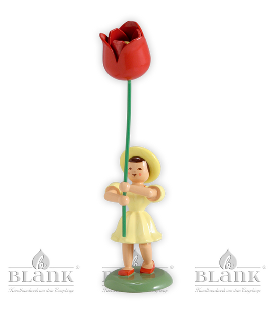 Blumenkind mit Tulpe, farbig