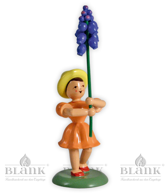 Blumenkind mit Traubenhyazinthe, farbig