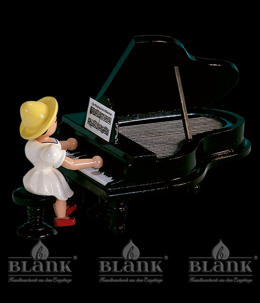 Musikantenmädchen am Flügel, farbig