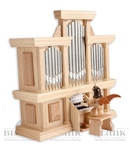 Kurzrockengel an der Orgel mit Spielwerk