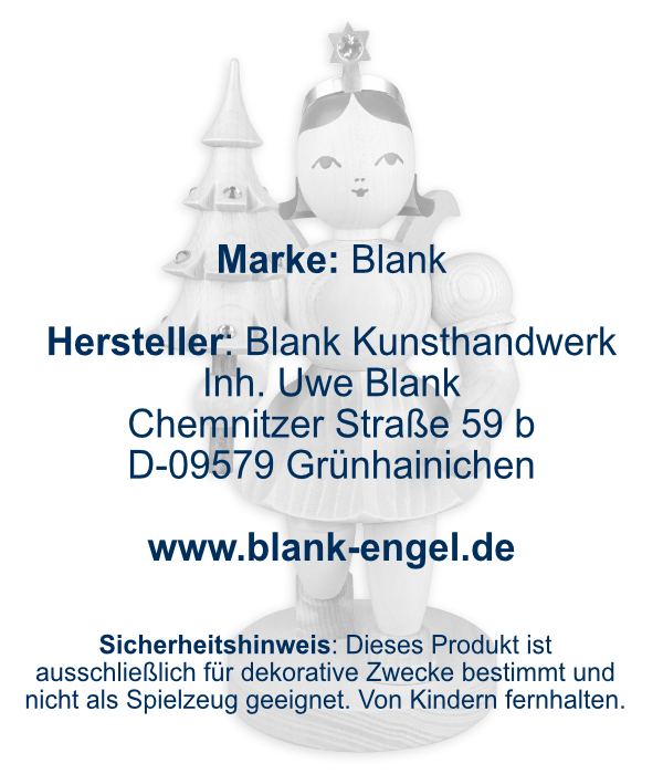 Kurzrockengel mit Bäumchen und Preciosa-Kristallen, 22 cm