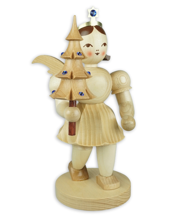 Kurzrockengel mit Bäumchen und Preciosa-Kristallen, 22 cm