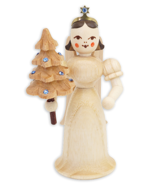 Langrockengel mit Bäumchen und Preciosa-Kristallen