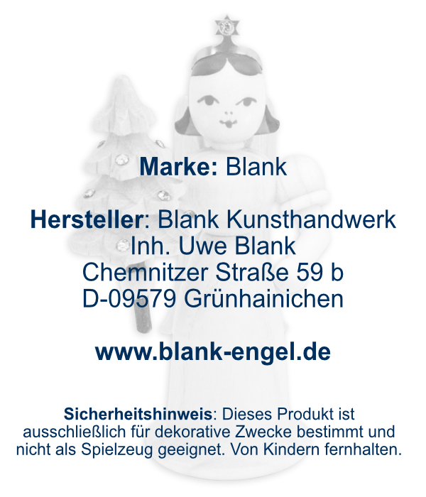 Langrockengel mit Bäumchen und Preciosa-Kristallen