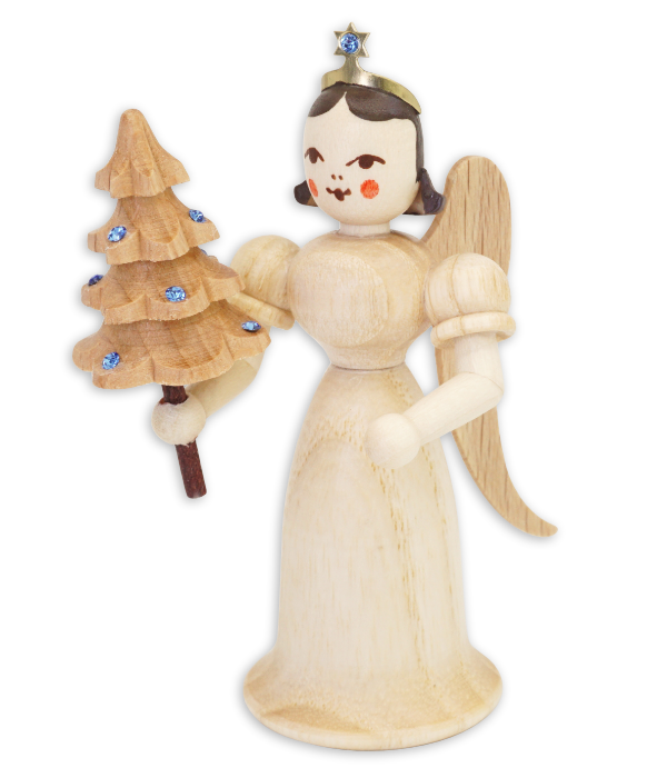 Langrockengel mit Bäumchen und Preciosa-Kristallen