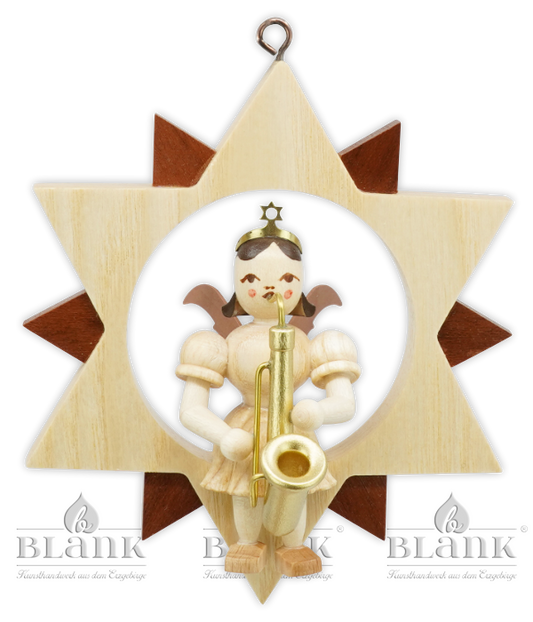 Engel im Stern mit Saxophon