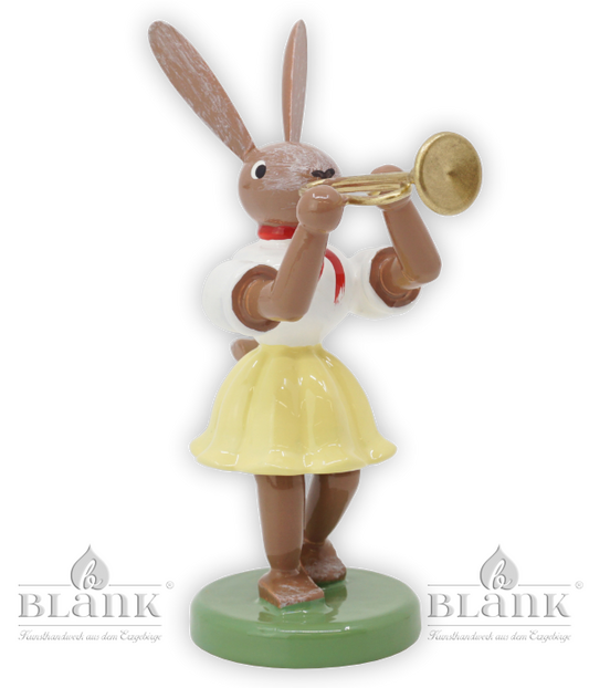 Osterhase mit Trompete, farbig